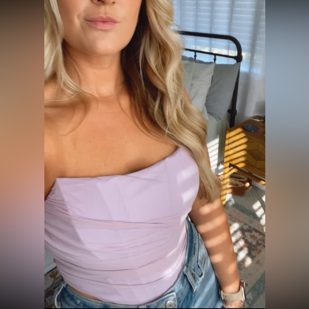 Bustier Boned Mesh strapless top